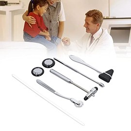 Kadimendium Juego de Martillo Neurológico de 5 Uds. Juego de Martillo Médico Portátil Multifuncional de Acero Inoxidable Juego de Martillo para Reflej