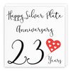 Hunts England - 23rd Wedding Anniversary Card - Happy Silver