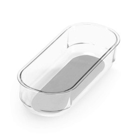 madesmart Clear Soft Grip 8x3 Bin Organizer, 7.88" x 3.31", Lt. Grey