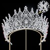 Crystal Queen Crown for Women Tall Wedding Crown for Bride