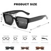 JM 3 Pack Trendy Square Sunglasses for Women Men Retro