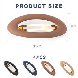 Bangbobi Set of 4 Ellipse Hair Clips for Women, Automatic, Large, Matt, Classic French Hair Clip Set for Women & Girls, Hair Accessories