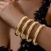 Chunky Gold Bangles Bracelet Set for Women - 4PCS Wide