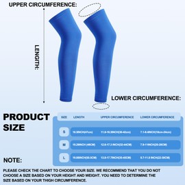 Cptoion 4Pairs Kids Leg Sleeves,Long Compression Leg Sleeves,Non Slip UV Protection Full Length Leg Sleeves for Kids Boy Girl (Small)