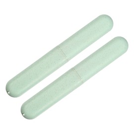 VOCOSTE 2pcs, Traveling Toothbrush Holders Case, PP Toothbrush Case for Travel Business, Green, 8.07''x1.22''x0.83''