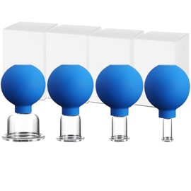 Heining Cupping Glasses with Silicone Suction Ball, Cupping Face Set of 4