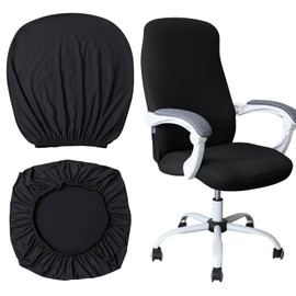 LINGJIA Covers for Chairs, Chair Covers, Office Chair Cover, Stretchy Chair Cover, Black Rotating Chair Cover, Removable Chair Cover, Rotating Chair Cover, Gaming Chair Cover