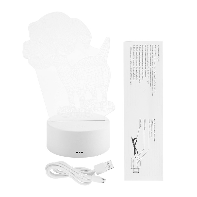3W 4.5V USB 3D Night Light Touch Control LED Table