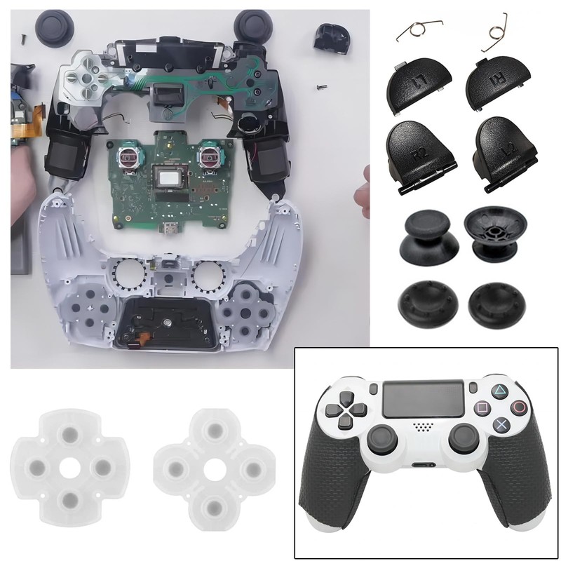21Pcs Dualshock Accessories Repair Replacement Compatible with P S-4 for