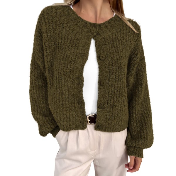 BTFBM Cardigan Sweaters for Women Fall 2025 Long Sleeve Button