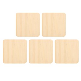 Sarini Wooden Coasters 10cm 8mm Thick Square Blank Wooden Coasters for Crafts Painting Home Decor Large Quantities Wooden Coasters for Drinks Pack of 5