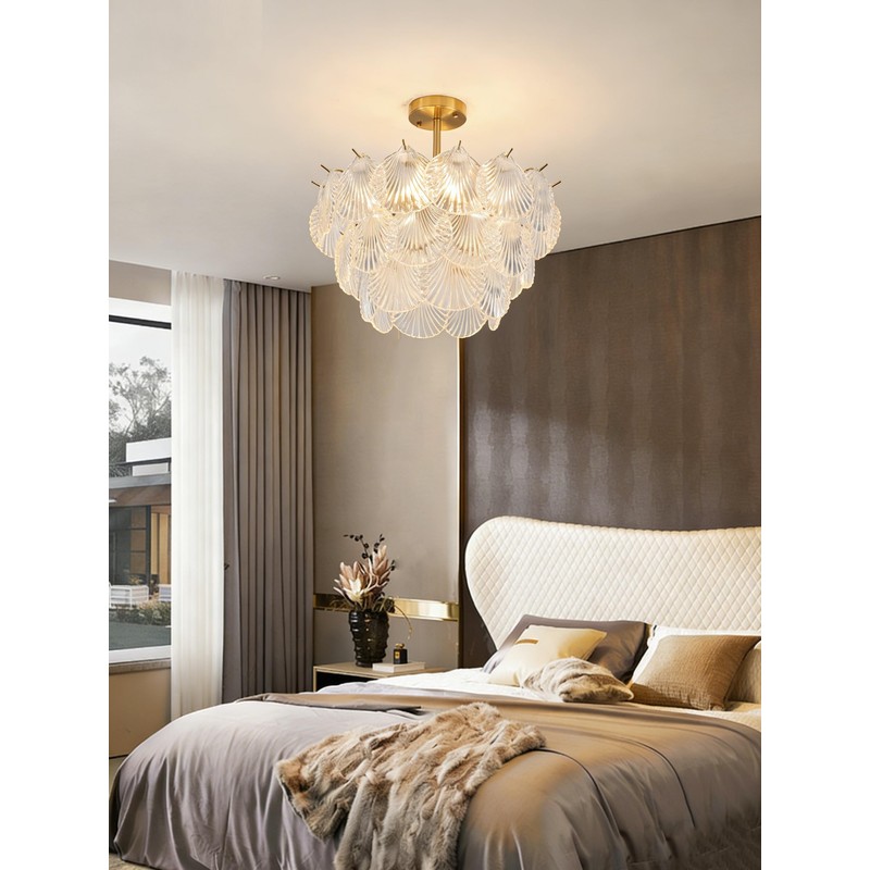 Surpars House Crystal Chandeliers,Modern Golden Chandelier, 6 Heads Ceiling Light