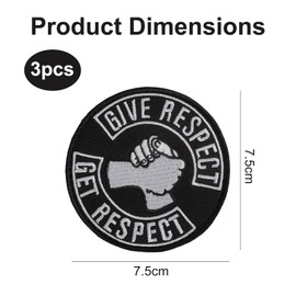 SLIAXINT 3 Pezzi Give Respect-Get Respect Toppa Tattica, Morale Patch, Patch Airsoft, Patch Militare Con Strappo, Patch Ricamata Tattica per Zaino Tattico, Gilet, Cappello, Pettorina Cane