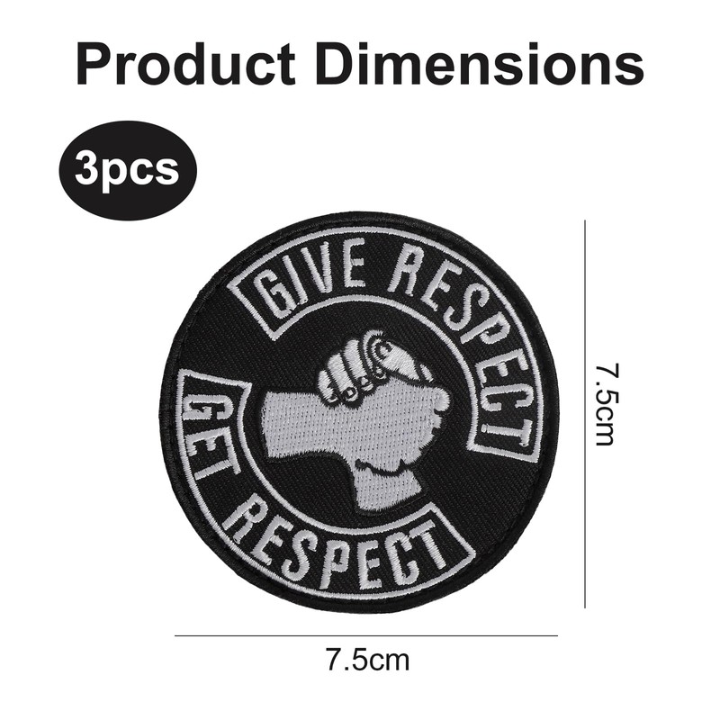 SLIAXINT 3 Pezzi Give Respect-Get Respect Toppa Tattica, Morale Patch,