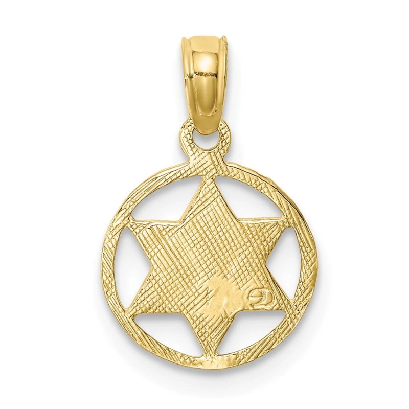 Unbranded 10k Yellow Gold Star of David in Circle Frame