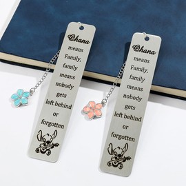 2Pcs Stitch Stainless Steel Bookmark - Cute Cartoon with Pendant Bookmarks, Creative Stitch Decoration Gift, Stitch Gift for Book Loving Lady Sister Daughter Granddaughter BFF. (B 2Pcs Stitch)