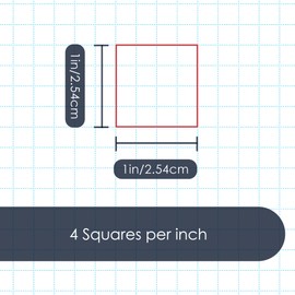 GeekNavy 11" x 17" Quadrille Graph Paper 50 Sheets Landscape - 0.25" 4x4 Square Grid, Blueprint, High Brightness, Border-Outlined, Large Drafting (1-Pack)