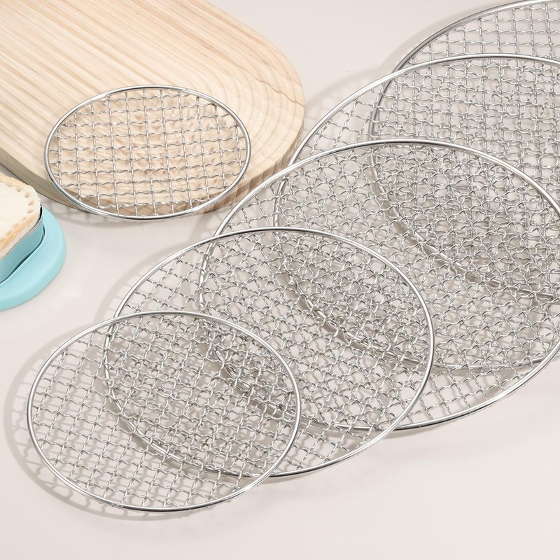 uxcell Stainless Steel Cooling Racks,9.5 Inch Round BBQ Grill Net