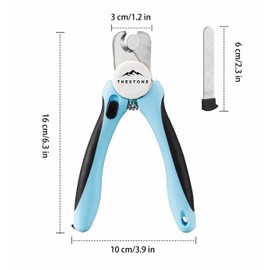 TheStone- Dog & Cat Pets Nail Clippers and Trimmers - Safety Guard to Prevent Over Cutting, Free Nail File - Nail Clipper Comes with Sharp Blade and Free Nail File