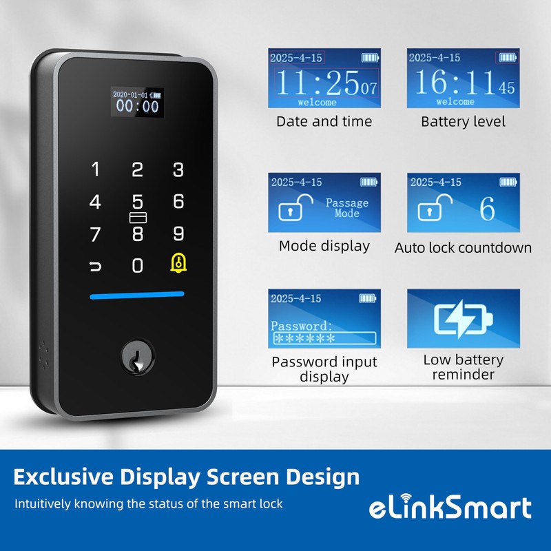 eLinkSmart Fingerprint Keyless Entry Door Lock with Door Magnetic Sensor,