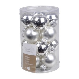 Decoris Mini-Glaskugel, silberfarben