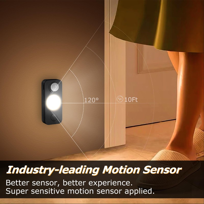 NIEGNOWOO LED Motion Sensor Puck Lights, Rechargeable Cabinet Lights, Stick