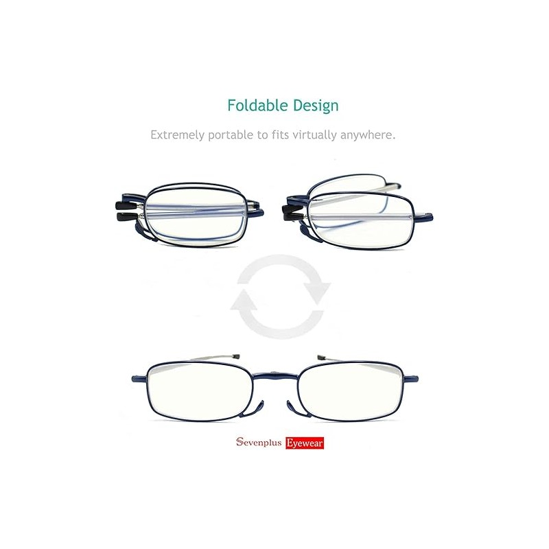 sevenplus 3 Pack Reading Glasses Blue Light Blocking, Anti UV