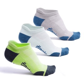 dimok Athletic Running Socks - No Show Wicking Blister Resistant Long Distance Sport Socks for Men and Women (Mixed4, Large)