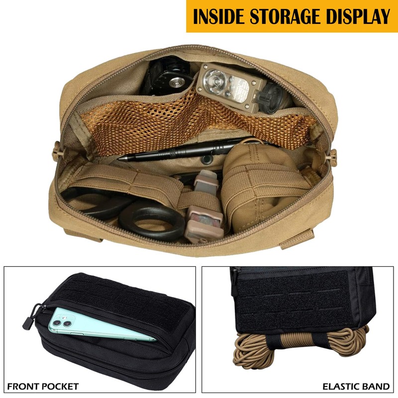 Molle Admin Pouch, Military Men Horizontal Belt Bag Utility Tactical