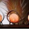 Real Coconut Leaf Table Bedside Lamp Electrial Light - Cream
