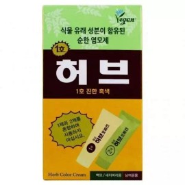 Dongsung 동성 허브포비건 염색약 1호 진한흑색 Dongseong Herb For Vegan Hair Dye #1 Deep Black