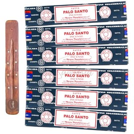 Satya Nag Champa Palo Santo Incense Sticks | x6 pack | with SAMASIA incense sticks holder | Used for Aromatherapy, Spa, Yoga, Weddings, Meditation, Healing, Positivity and Relaxation
