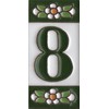 Generic Home Tile Numbers and Letters Ceramic Green Floral 7.5x3.5cm