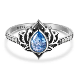 LOVECOM - Anillo de loto para mujer, plata de ley 925, delicado anillo de promesa de circonita cúbica, de alto pulido, resistente al deslustre, joyería estética, regalo de cumpleaños para ella, 6,