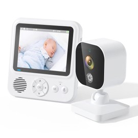 Baby Monitor, 2.8 Inch Screen, HD Smart Wireless Video Baby Monitor Camera, Nursing Timer, Night Vision, Two-Way Talk, for Feeding Crying Babies (EU Plug 100-240V)