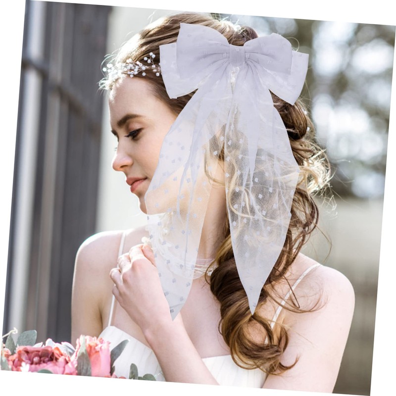 Vaguelly 3pcs Long Tail Bow Hair Clips for Women and