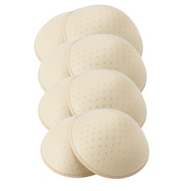 FORTSPANG 4 Pairs Breathable Round Bra Pads Insert Cups Beige Soft Insert Cups Chest Cover Sponge Pad Insert Edgelock Bra Breast Cup Nursing Breast Pads (B/C), biege