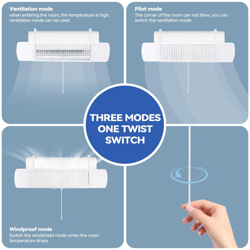 YANWEI Air Conditioner Deflector,Adjustable Retractable Blinds Suitable for Mini split