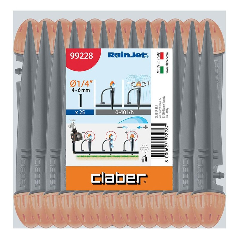 Claber Adjustable Sprinkler/Shrubbler Pack of 25, Orange and Black, 33