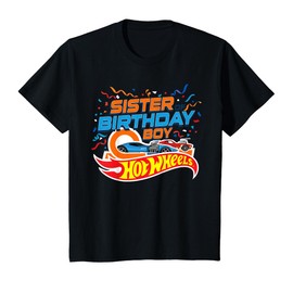 Kids Hot Wheels Birthday Confetti Sister of Birthday Boy T-Shirt