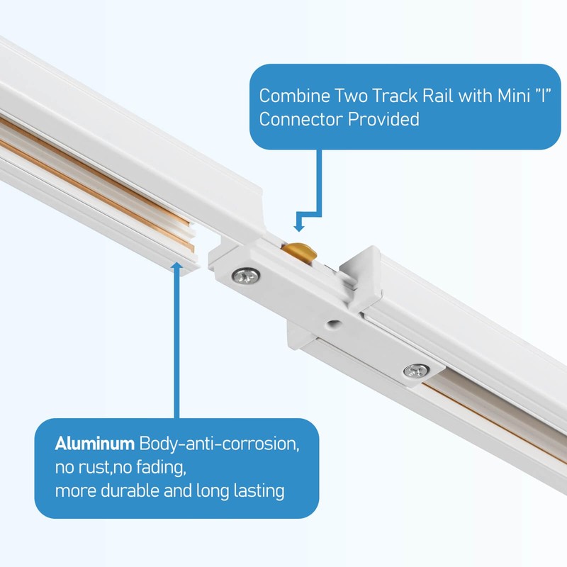 Hiiglxii 6-Light LED Track Lighting Kit with 6.6FT H Track