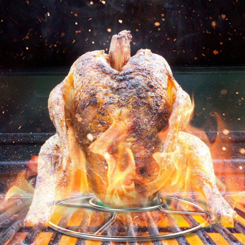 RUSFOL Beercan Chicken Rack, Stainless Steel Chicken Stand for Smoker
