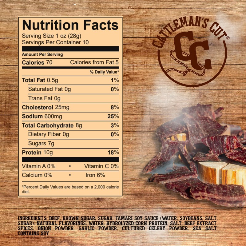Cattleman's Cut Teriyaki Beef Jerky, 10 Ounce