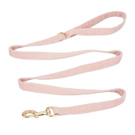 Petiry Soft Corduroy Fibric Dog Leash, 5 Feet Length Lead with Heavy Duty Rotating Hook, for Small Medium Dogs.(S,Light Pink)