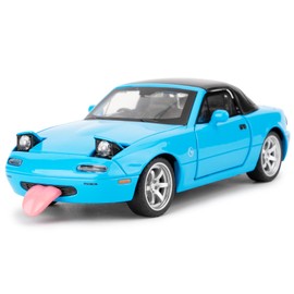imtfzct 1/32 Mazda Miata MX-5 Alloy Model Car, Pullback Toy Car with Light and Sound, Removable Hood, Collector's Model, Gifts for Children from 4-7 Years (Blue)