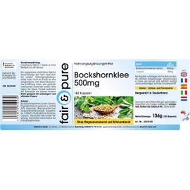 Fair & Pure® - Fenugreek 500 mg - 180 Capsules Fenugreek - Large Pack, High Dose and Bioavailable - Vegan - German Quality Manufacturing