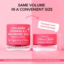 MAREE Lip Moisturizer - Lip Mask Overnight - Moisturizing Lips Butter Balm with Hyaluronic Acid - Lip Sleeping Mask - Lip Moisturizer For Very Dry Lips Care - Hidratante de Labios Care Products