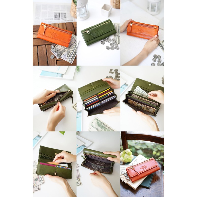 Dakota DA-34089 Women's Long Wallet, Genuine Leather, Braun