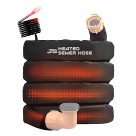 Scilulu Heated 15FT 20FT RV Heated Sewer Hose Cover Avoid Freezing at -20°F RV Heated Waste/Sewer Discharge Hose Rv Sewer Hose Storage Bag Packaging (15FT cover and hose)