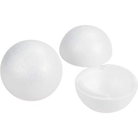 Juvale Hollow Foam Half Balls - 4 Pack, 4 in Dia, White - Craft Foam Sphere Kit & Semi Sphere Shapes - Paintable Hollow Balls for DIY Art & Floral Arrangements